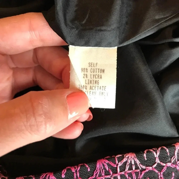 Nanette lepore black and pink skirt size 10 - Picture 4 of 9